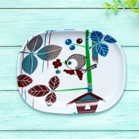 オーバル小皿 16×12cm【子供着物】小鳥の贈りもの
