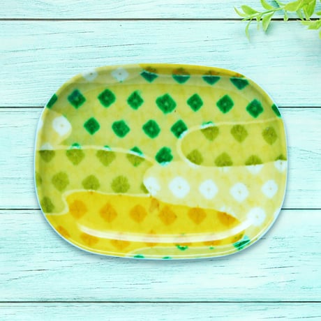 オーバル小皿 16×12cm【小紋】亀甲雲取り
