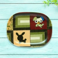オーバル小皿 16×12cm【子供着物】レトロワンちゃん