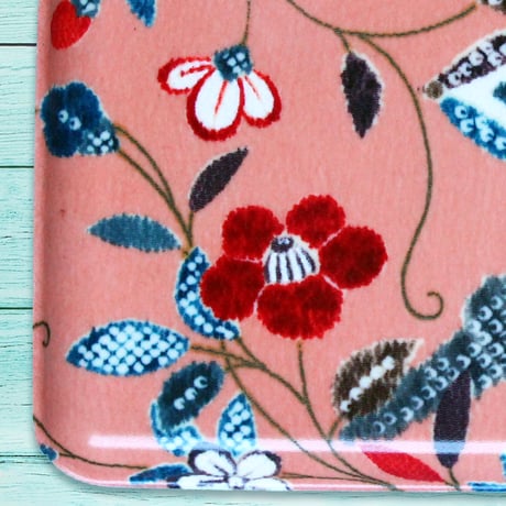 ミニトレー 21×12cm【小紋】花つくし縮緬