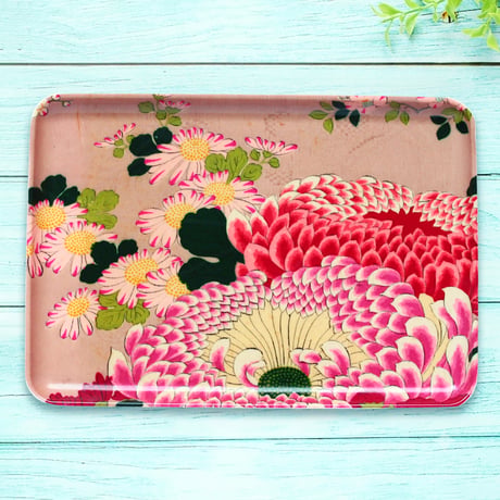 トレー(M)お盆 23×16cm【小紋】ノスタルジック大輪菊