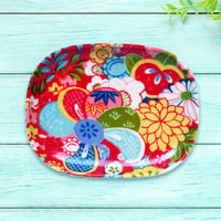 オーバル小皿 16×12cm【長襦袢】ねじり梅