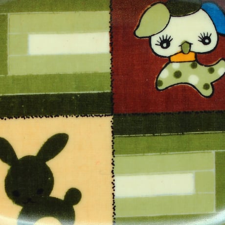 オーバル小皿 16×12cm【子供着物】レトロワンちゃん
