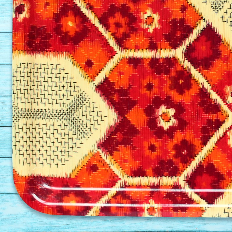 トレー(LL) 折敷 38×28cm【紬】亀甲小花 | 霜旦舎 定右衛門商店｜着物
