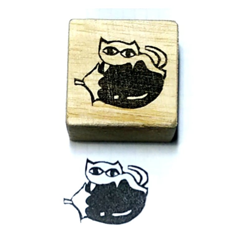 H1110.消しゴムはんこ(スタンプ)猫となす | FEE