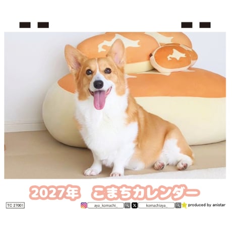 【予約販売】 こまち コーギー 犬 2027年 卓上 カレンダー TC27248