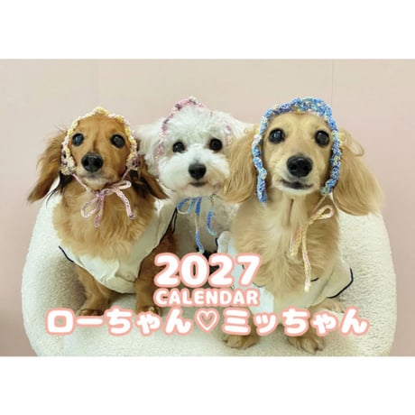 【予約販売】 ローちゃん ミッちゃん ダックスフンド 犬 2027年 壁掛け カレンダー KK27156