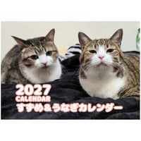 【予約販売】 すずめ＆うなぎ 猫 2027年 壁掛け カレンダー KK27154