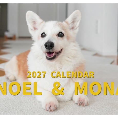 【予約販売】 ノエル＆モナ コーギー 犬 2027年 壁掛け カレンダー KK27264