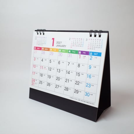 2027年 卓上カレンダー ブラック ×10冊セット　4906327907199