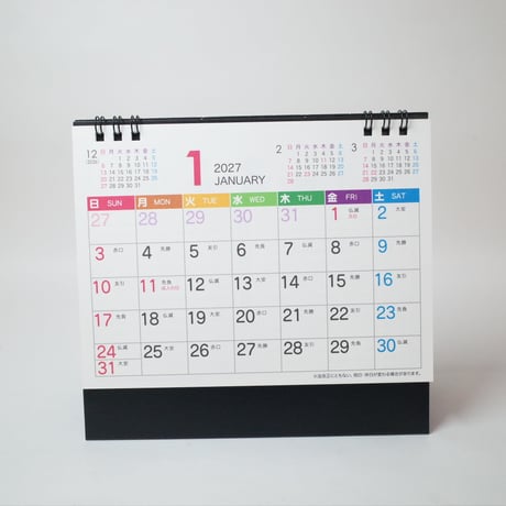 2027年 卓上カレンダー ブラック ×10冊セット　4906327907199