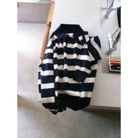 FUJI / CASHMERE BORDER SKIPPER KNIT *NAVY