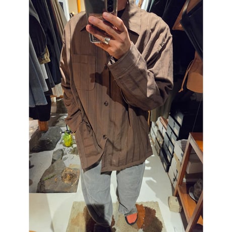 YUTASETOGAWA / COMFORT SHIRT - LENO *BROWN