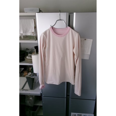 OLD FOLK HOUSE / Reversible Long-Sleeve *Pale Pink / White