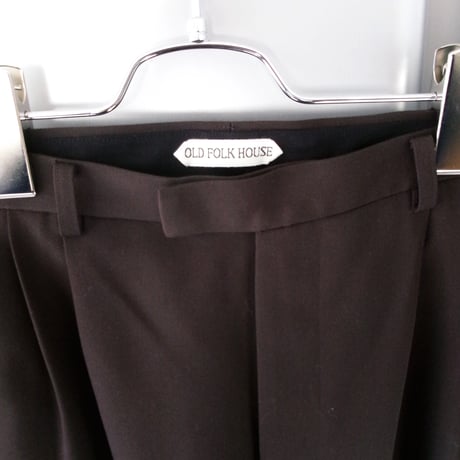 OLD FOLK HOUSE / Wool Gabardine Trousers *Dark Brown