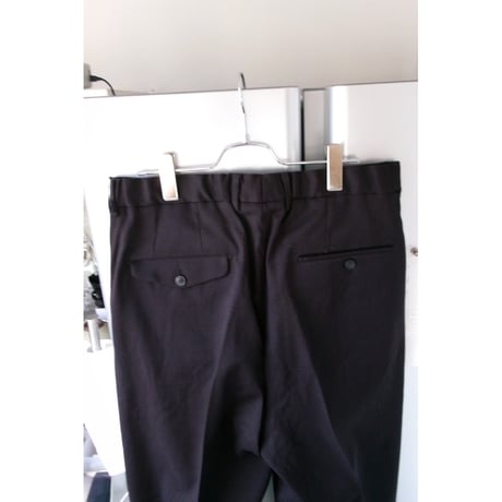 YOKO SAKAMOTO / DOUBLE PLEATED TROUSERS(POLYESTER) *BROWN