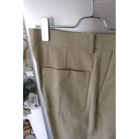 FUJI / COTTON SILK PATCH POCKET PANTS *OLIVE