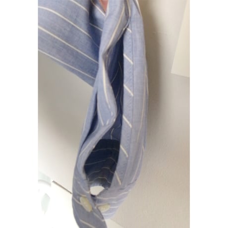 OLD FOLK HOUSE / Cotton Poplin Striped Classic Shirt *Blue