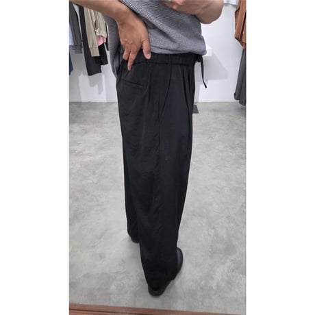 Blanc YM / Salt Shrink Cupro Browsing Pants *BLACK