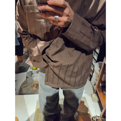 YUTASETOGAWA / COMFORT SHIRT - LENO *BROWN