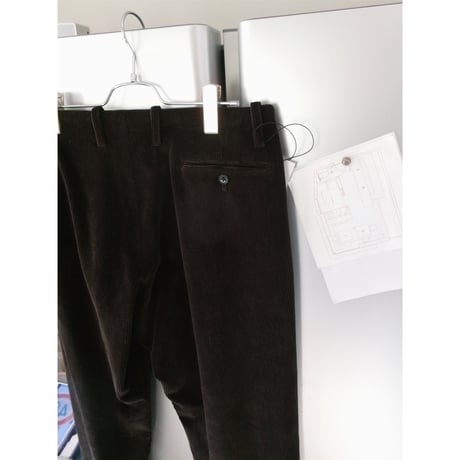 OLD FOLK HOUSE / Cotton & Rayon Corduroy Pants *Dark Brown