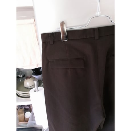 OLD FOLK HOUSE / Wool Gabardine Trousers *Dark Brown