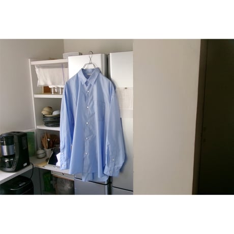 Blanc YM / Broad Cotton Wide Shirts *Sax Blue