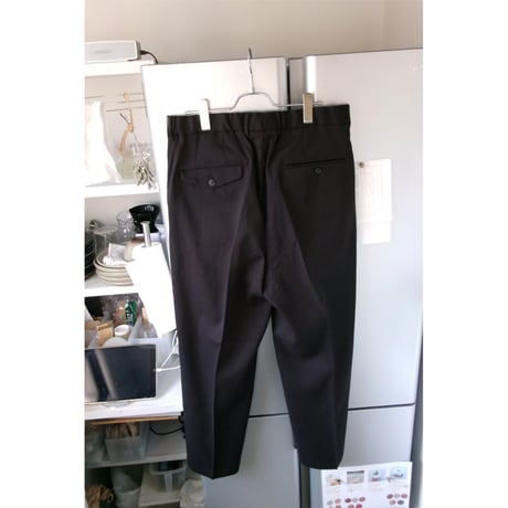 YOKO SAKAMOTO / DOUBLE PLEATED TROUSERS(POLYESTER) *BROWN