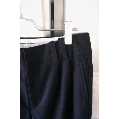 ABELIA EDWARD GOUCHA / BASEBALL SLACKS(WOOL POLYESTER) *NAVY CHECK