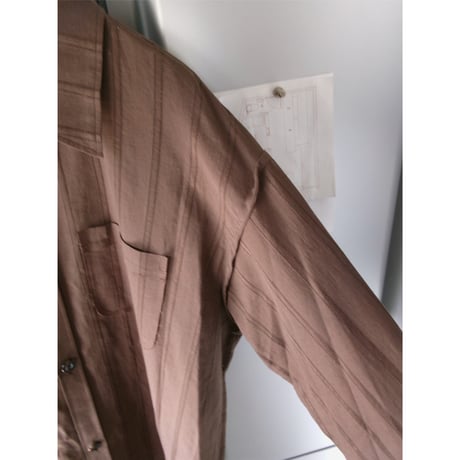 YUTASETOGAWA / COMFORT SHIRT - LENO *BROWN