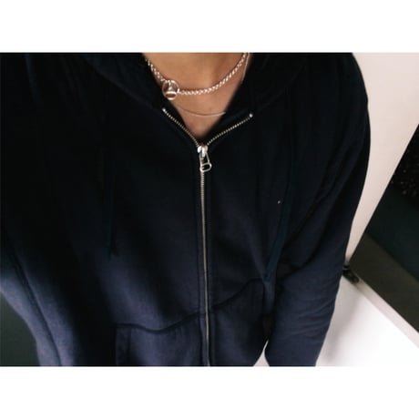 HIDAKA / 3-Spoke Mixed Necklace *Silver/Multi