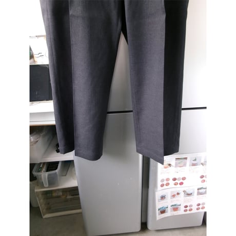 YOKO SAKAMOTO / DOUBLE PLEATED TROUSERS(POLYESTER) *CHARCOAL GRAY
