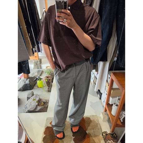 EVCON/ KANOKO POLO S/S TEE *D.BROWN