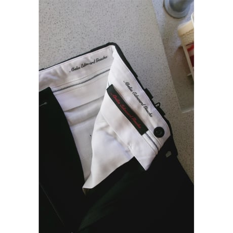 ABELIA EDWARD GOUCHA / BASEBALL SLACKS(POLYESTER WOOL) *BLACK STRIPED