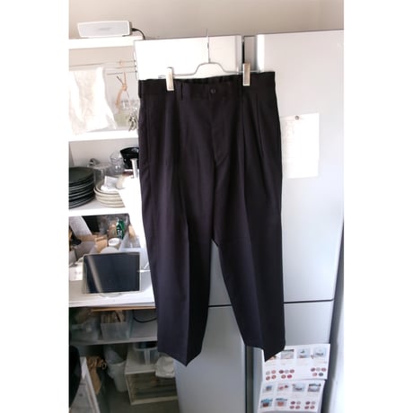 YOKO SAKAMOTO / DOUBLE PLEATED TROUSERS(POLYESTER) *BROWN