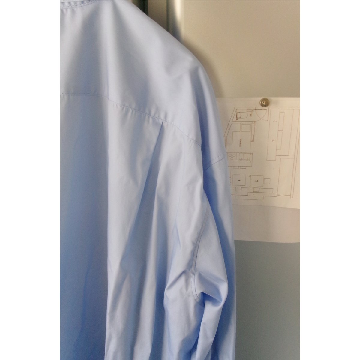 Blanc YM / Broad Cotton Wide Shirts *Sax Blue |