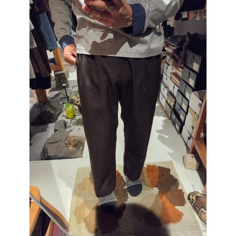 OLD FOLK HOUSE / Wool Gabardine Trousers *Dark Brown