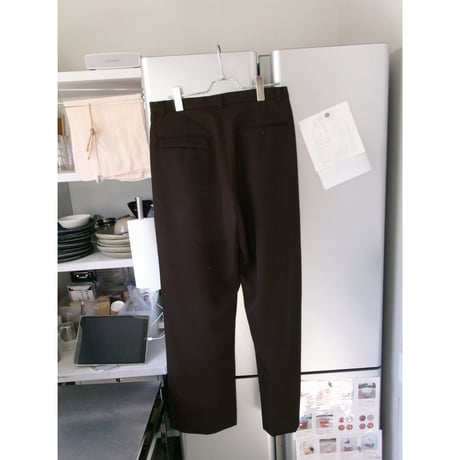 OLD FOLK HOUSE / Wool Gabardine Trousers *Dark Brown