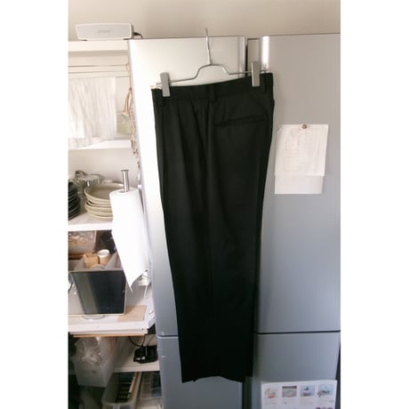 FUJI / WOOL TWO TUCK SLACKS *BLACK