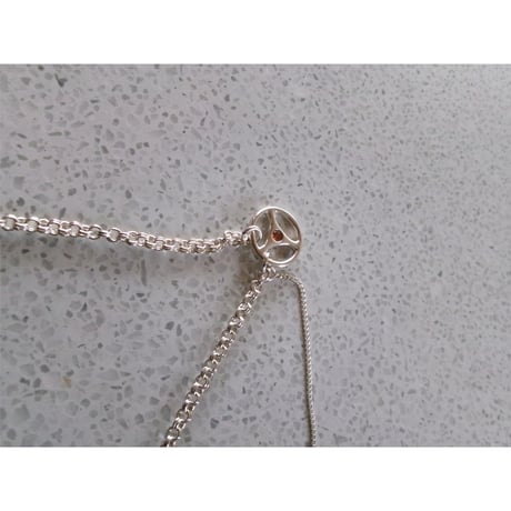 HIDAKA / 3-Spoke Mixed Necklace *Silver/Multi
