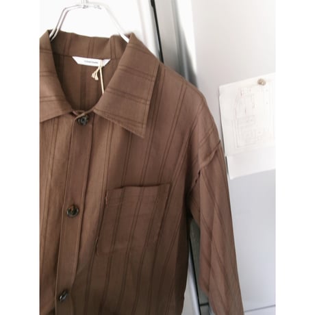 YUTASETOGAWA / COMFORT SHIRT - LENO *BROWN