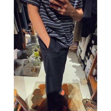 ABELIA EDWARD GOUCHA / BASEBALL SLACKS(WOOL POLYESTER) *NAVY CHECK