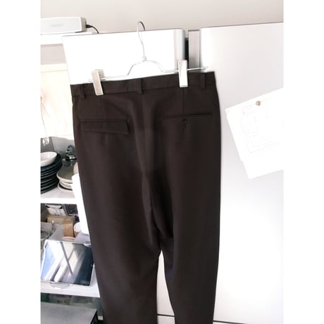 OLD FOLK HOUSE / Wool Gabardine Trousers *Dark Brown