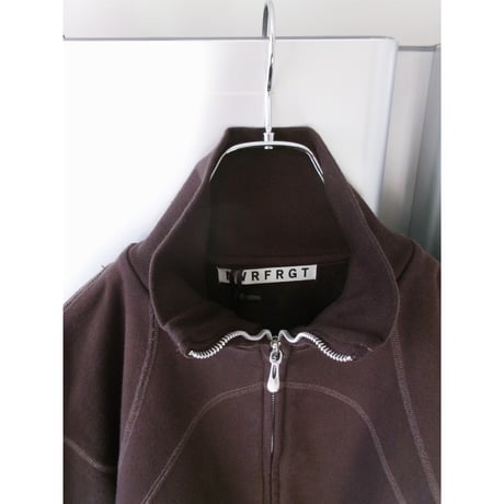 NVRFRGT/ PANELED ZIP UP SWEAT SHIRT *BROWN