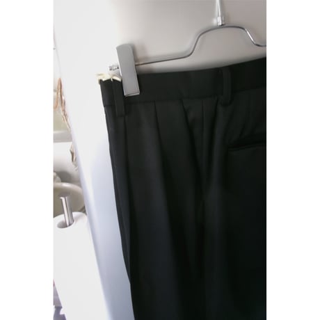 FUJI / WOOL TWO TUCK SLACKS *BLACK