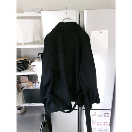 Blanc YM / Wool Raglan Pea Coat *BLACK