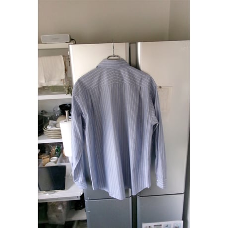 OLD FOLK HOUSE / Cotton Poplin Striped Classic Shirt *Blue