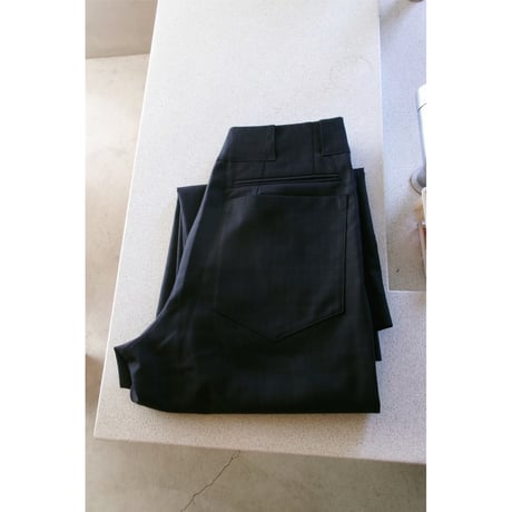 ABELIA EDWARD GOUCHA / BASEBALL SLACKS(WOOL POLYESTER) *NAVY CHECK