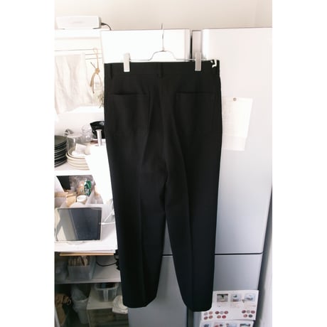 FUJI / COTTON SILK PATCH POCKET PANTS *BLACK