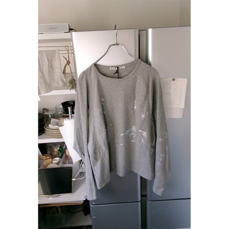 NVRFRGT / FOIL PAINT SPLATTER LONG SLEEVE T-SHIRT *H.GRAY
